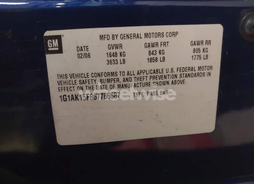 Photo 9 of 2006 Chevrolet Cobalt LS (VIN 1G1AK15F867786687)