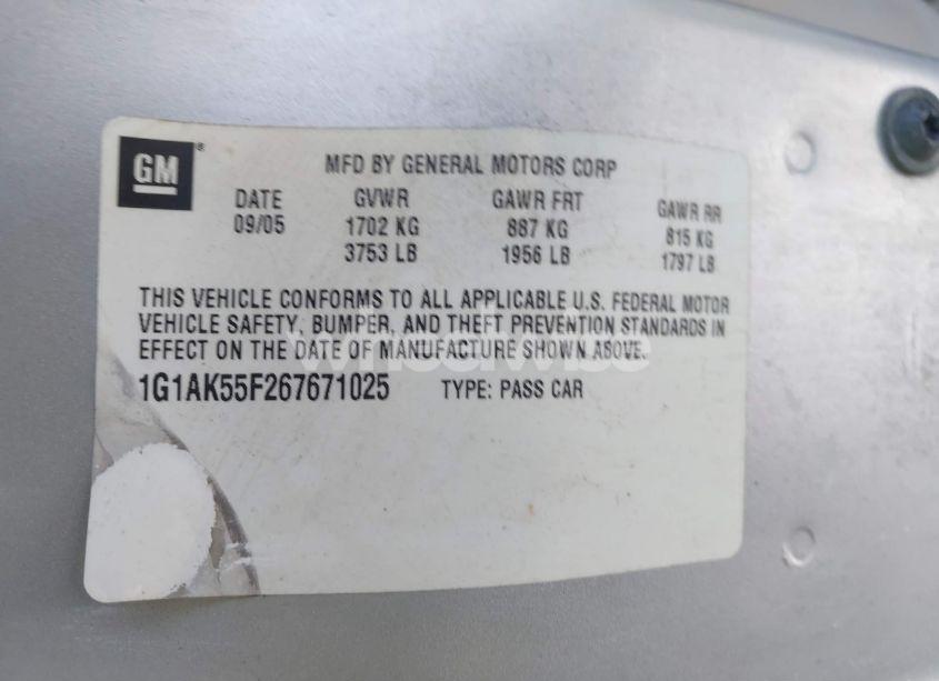 Photo 9 of 2005 Chevrolet Cobalt (VIN 1G1AK52F757565169)