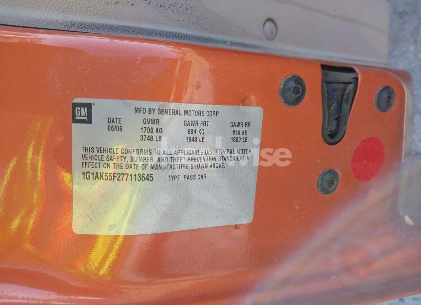 Photo 9 of 2007 Chevrolet Cobalt LS (VIN 1G1AK55F277113645)