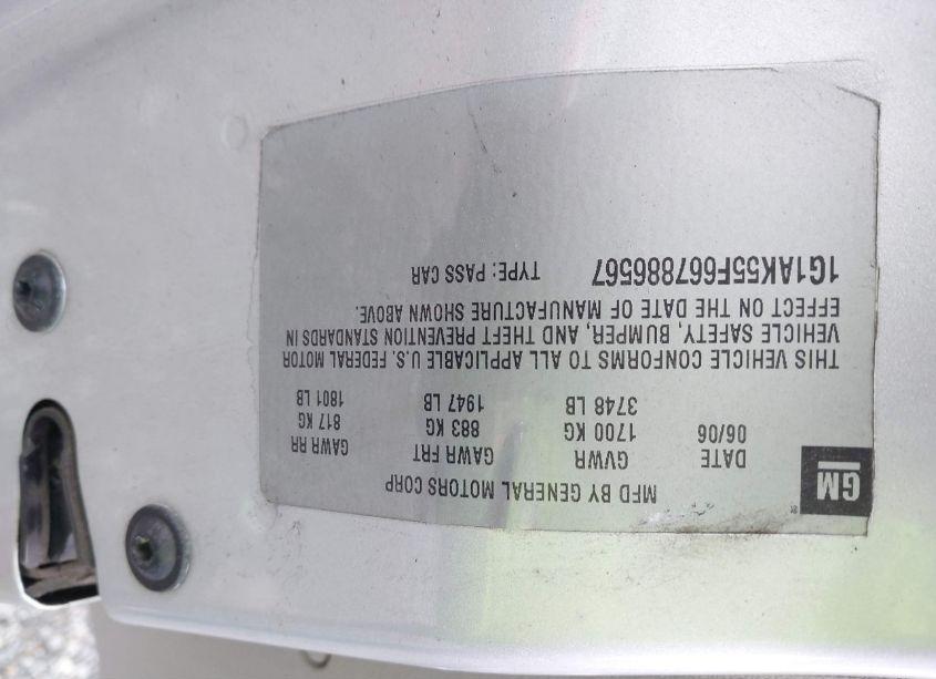 Photo 9 of 2006 Chevrolet Cobalt LS (VIN 1G1AK55F667886567)