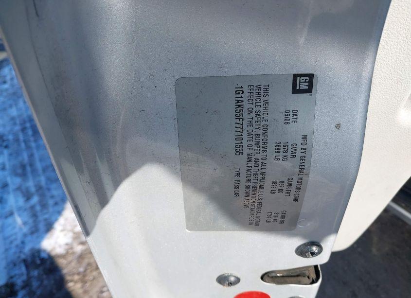 Photo 9 of 2007 Chevrolet Cobalt LS (VIN 1G1AK55F777101555)