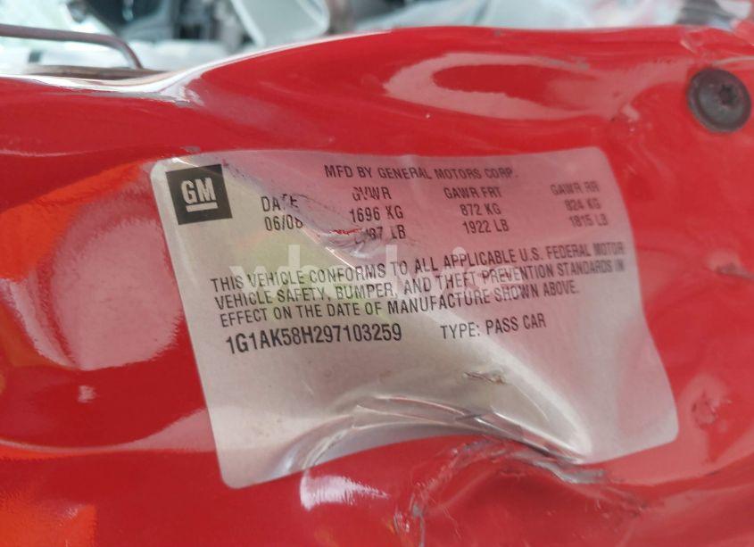 Photo 9 of 2009 Chevrolet Cobalt LS (VIN 1G1AK58H297103259)