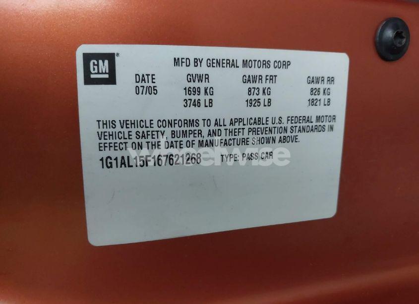 Photo 9 of 2006 Chevrolet Cobalt LT (VIN 1G1AL15F167621268)