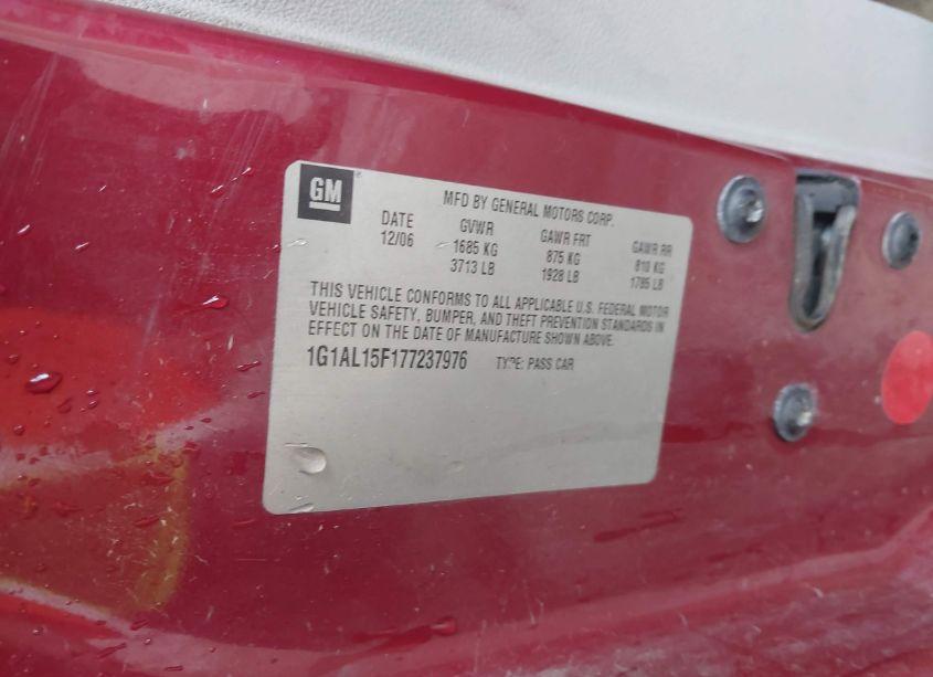 Photo 9 of 2007 Chevrolet Cobalt LT (VIN 1G1AL15F177237976)