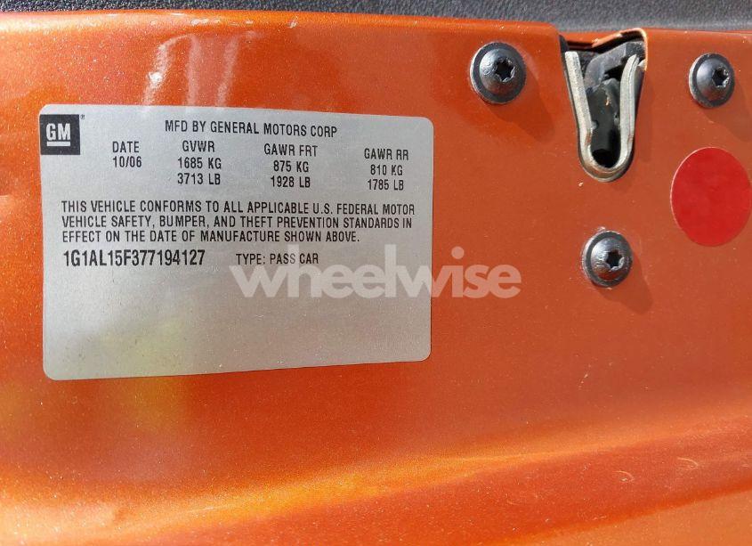 Photo 9 of 2007 Chevrolet Cobalt LT (VIN 1G1AL15F377194127)