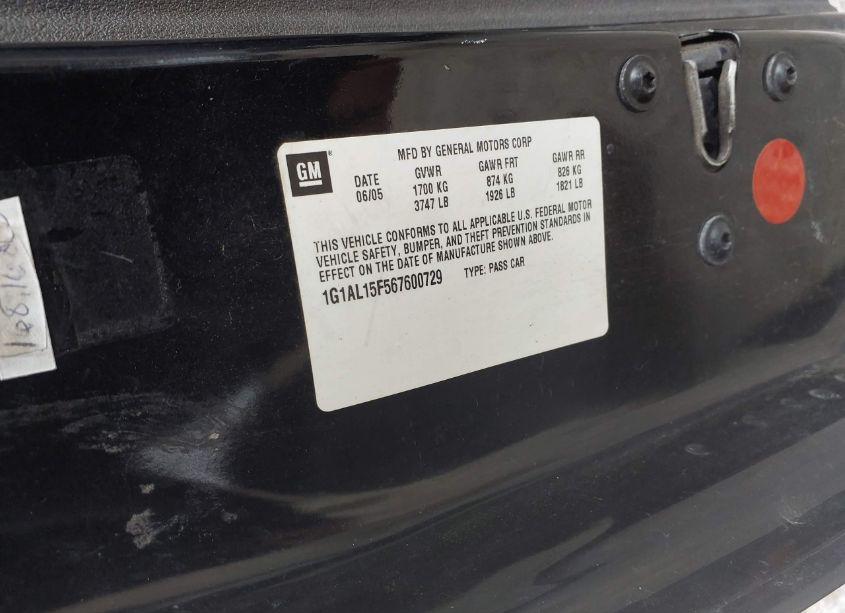 Photo 9 of 2006 Chevrolet Cobalt LT (VIN 1G1AL15F567600729)