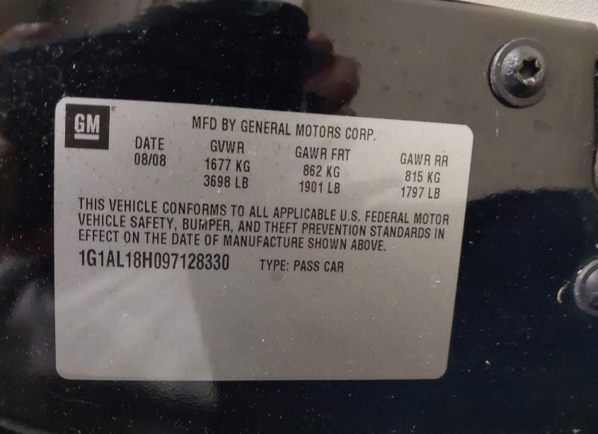 Photo 9 of 2009 Chevrolet Cobalt LT (VIN 1G1AL18H097128330)