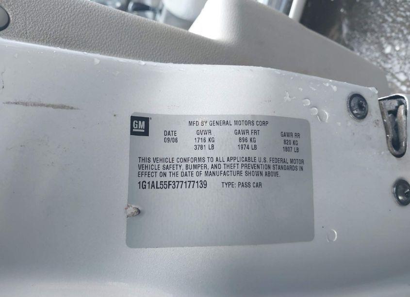 Photo 9 of 2007 Chevrolet Cobalt LT (VIN 1G1AL55F377177139)