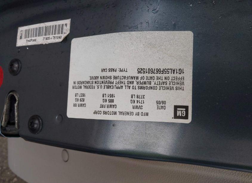 Photo 9 of 2006 Chevrolet Cobalt LT (VIN 1G1AL55F667601525)