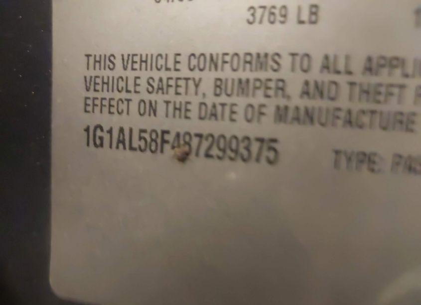 Photo 9 of 2008 Chevrolet Cobalt LT (VIN 1G1AL58F487299375)