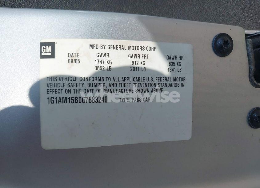 Photo 9 of 2006 Chevrolet Cobalt SS (VIN 1G1AM15B067683240)