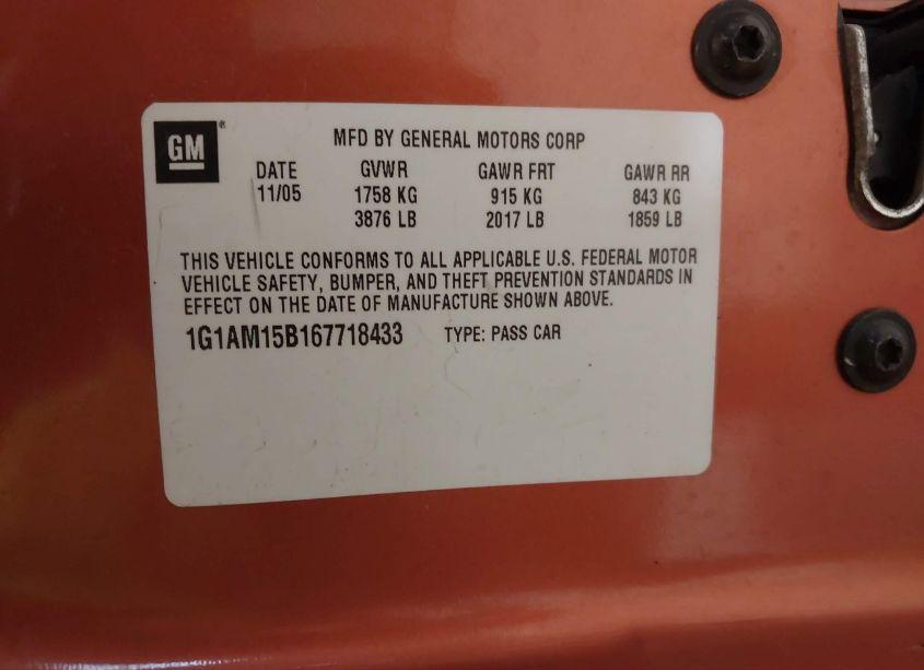 Photo 9 of 2006 Chevrolet Cobalt SS (VIN 1G1AM15B167718433)