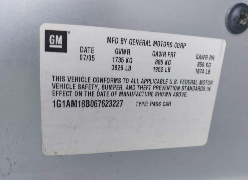 Photo 9 of 2006 Chevrolet Cobalt SS (VIN 1G1AM18B067623227)