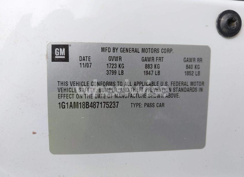 Photo 9 of 2008 Chevrolet Cobalt SPORT (VIN 1G1AM18B487175237)