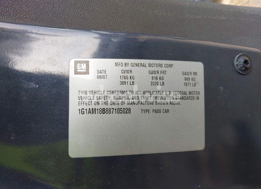 Photo 9 of 2008 Chevrolet Cobalt SPORT (VIN 1G1AM18B887105028)