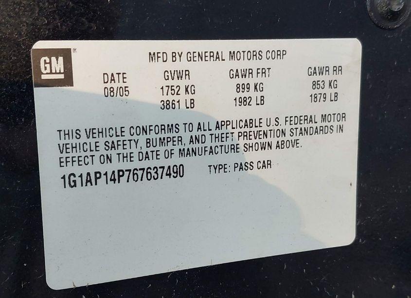 Photo 9 of 2006 Chevrolet Cobalt SS SUPERCHARGED (VIN 1G1AP14P767637490)