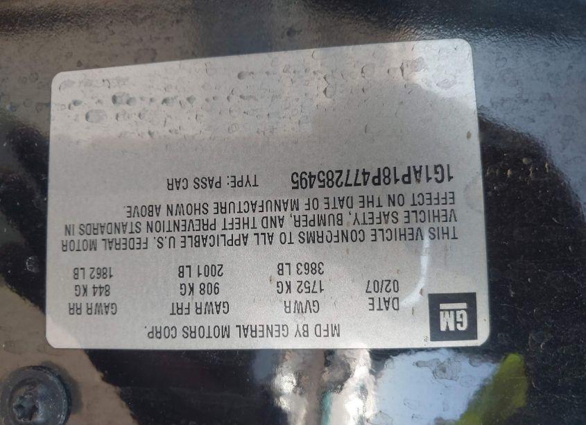 Photo 9 of 2007 Chevrolet Cobalt SS SUPERCHARGED (VIN 1G1AP18P477285495)