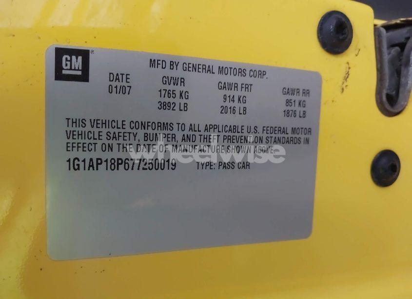 Photo 9 of 2007 Chevrolet Cobalt SS SUPERCHARGED (VIN 1G1AP18P677250019)