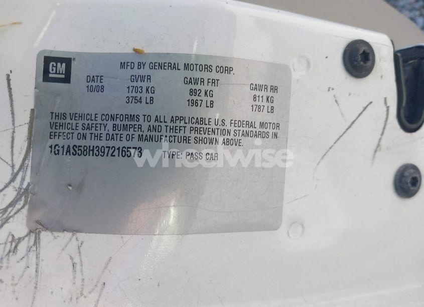 Photo 9 of 2009 Chevrolet Cobalt LS (VIN 1G1AS58H397216573)