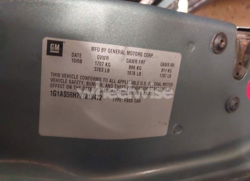 Photo 9 of 2009 Chevrolet Cobalt LS (VIN 1G1AS58H797218472)