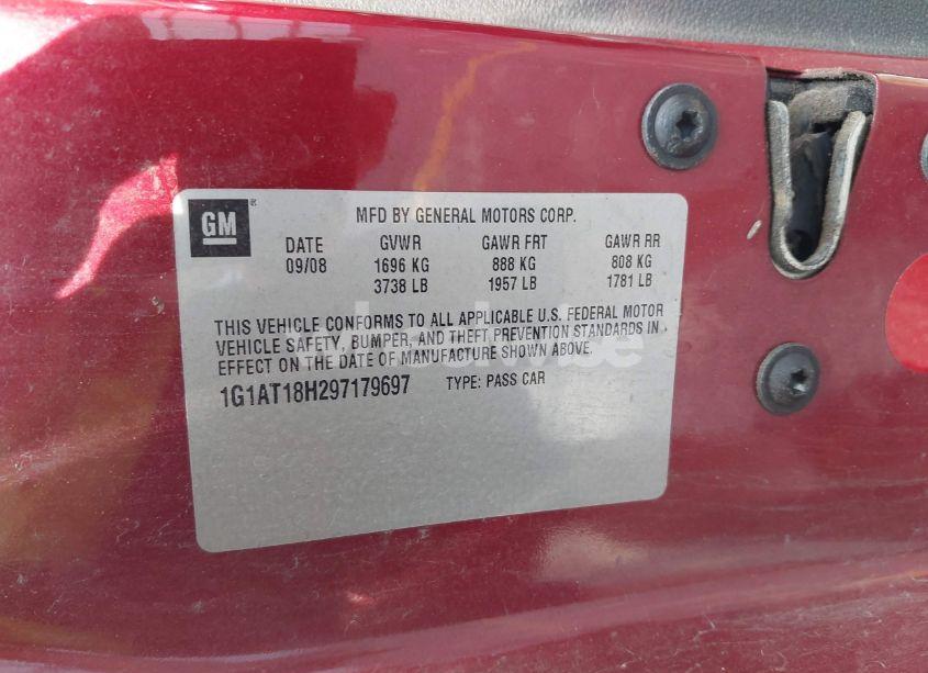 Photo 9 of 2009 Chevrolet Cobalt (VIN 1G1AT188297179697)