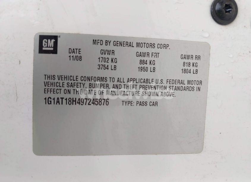 Photo 9 of 2009 Chevrolet Cobalt LT (VIN 1G1AT18H497245876)