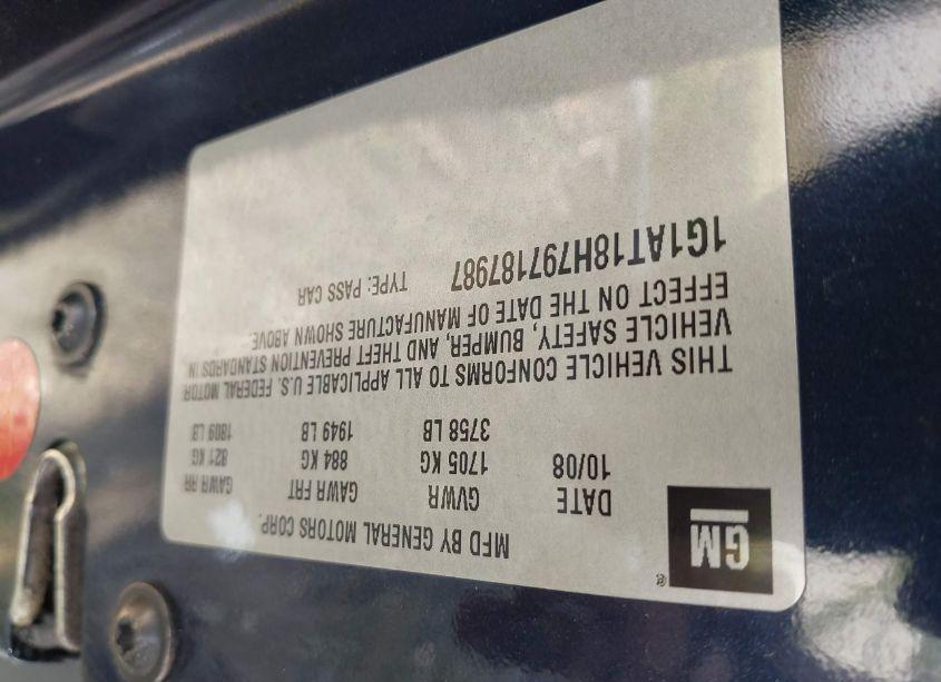 Photo 9 of 2009 Chevrolet Cobalt LT (VIN 1G1AT18H797187987)