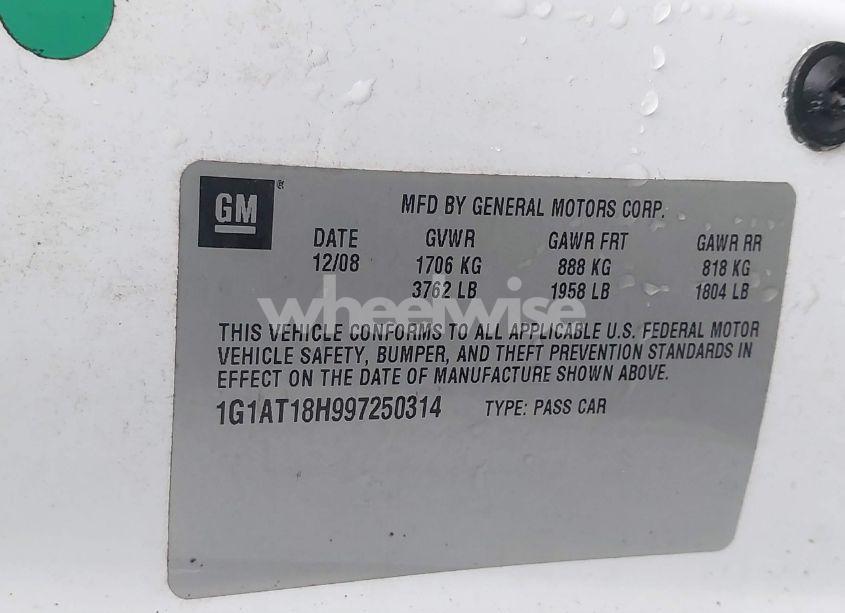 Photo 9 of 2009 Chevrolet Cobalt LT (VIN 1G1AT18H997250314)