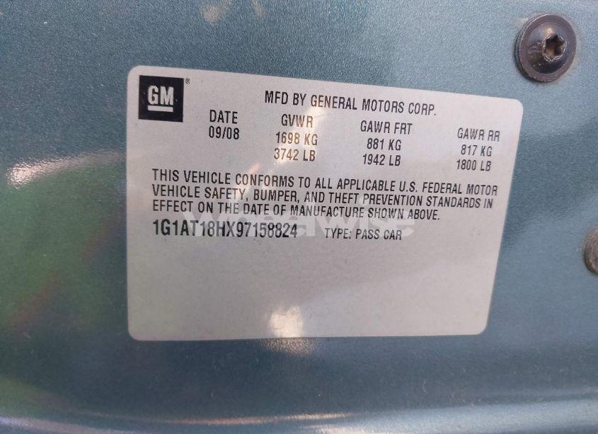 Photo 9 of 2009 Chevrolet Cobalt LT (VIN 1G1AT18HX97158824)