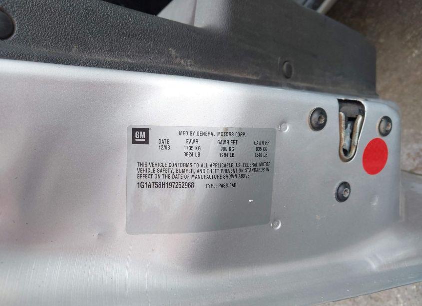 Photo 9 of 2009 Chevrolet Cobalt LT (VIN 1G1AT58H197252968)