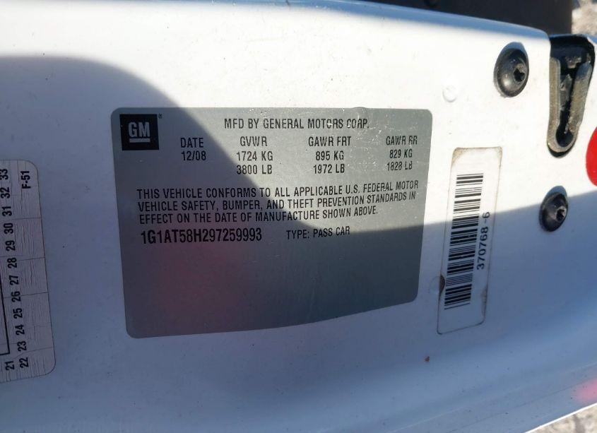 Photo 9 of 2009 Chevrolet Cobalt LT (VIN 1G1AT58H297259993)
