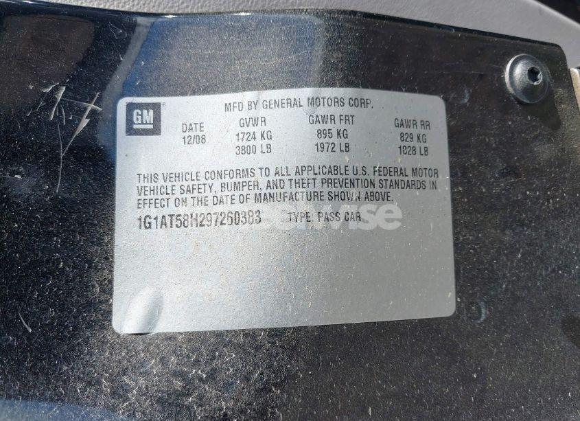 Photo 9 of 2009 Chevrolet Cobalt LT (VIN 1G1AT58H297260383)