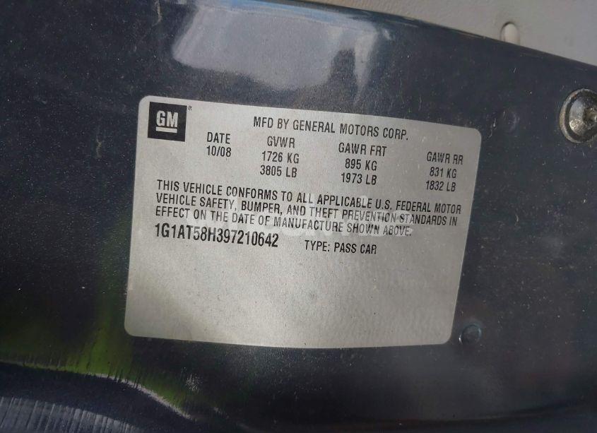 Photo 9 of 2009 Chevrolet Cobalt LT (VIN 1G1AT58H397210642)