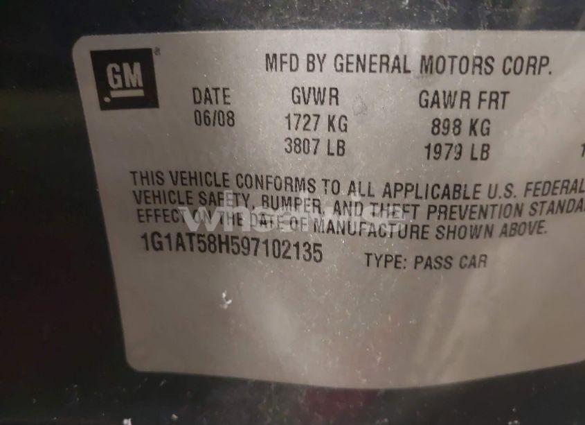 Photo 9 of 2009 Chevrolet Cobalt LT (VIN 1G1AT58H597102135)