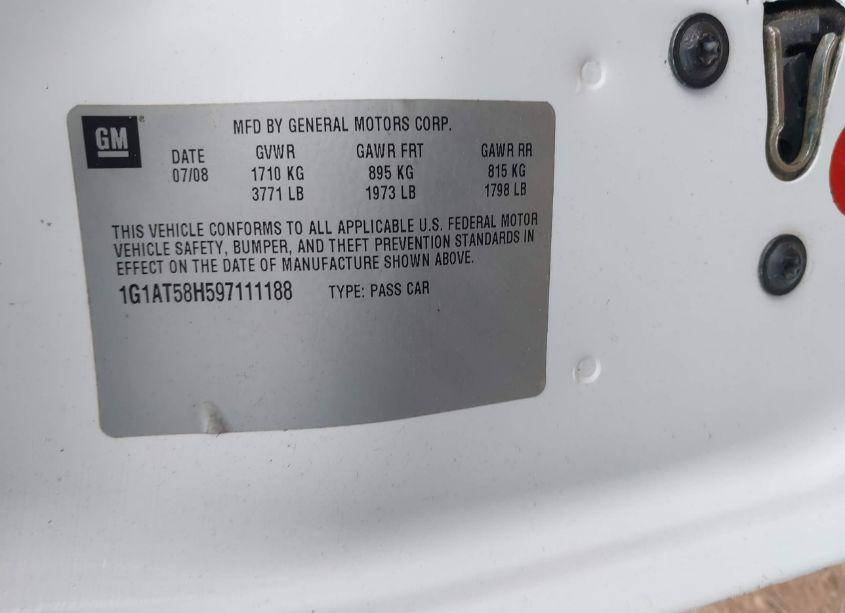 Photo 9 of 2009 Chevrolet Cobalt LT (VIN 1G1AT58H597111188)