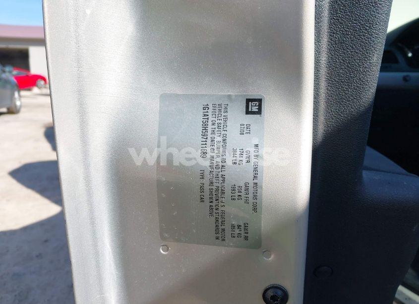 Photo 9 of 2009 Chevrolet Cobalt LT (VIN 1G1AT58H597111689)