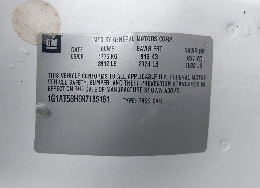 Photo 9 of 2009 Chevrolet Cobalt LT (VIN 1G1AT58H697135161)