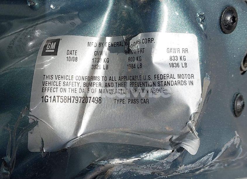 Photo 9 of 2009 Chevrolet Cobalt LT (VIN 1G1AT58H797207498)