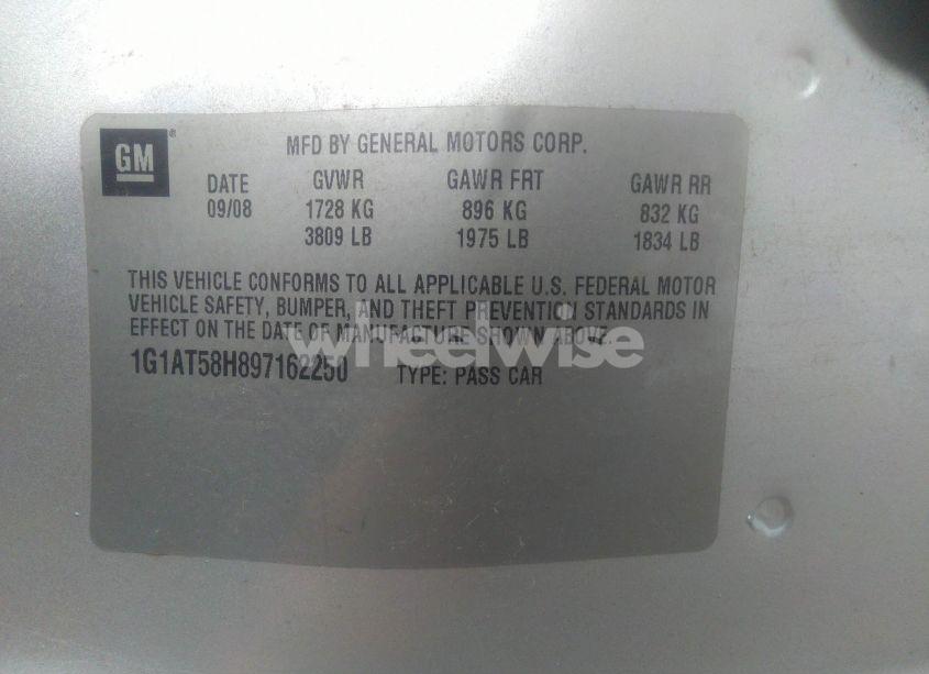 Photo 9 of 2009 Chevrolet Cobalt LT (VIN 1G1AT58H897162250)