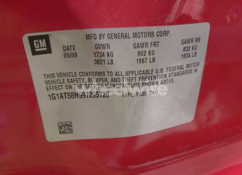 Photo 9 of 2009 Chevrolet Cobalt LT (VIN 1G1AT58H997295728)