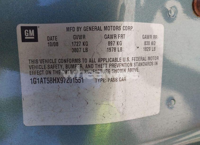 Photo 9 of 2009 Chevrolet Cobalt LT (VIN 1G1AT58HX97201551)