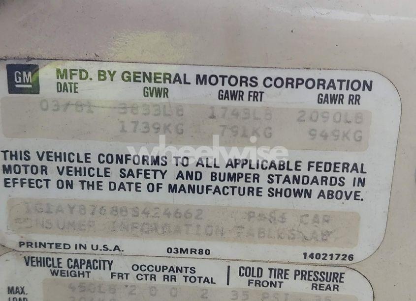 Photo 9 of 1981 Chevrolet Corvette (VIN 1G1AY8768BS424662)