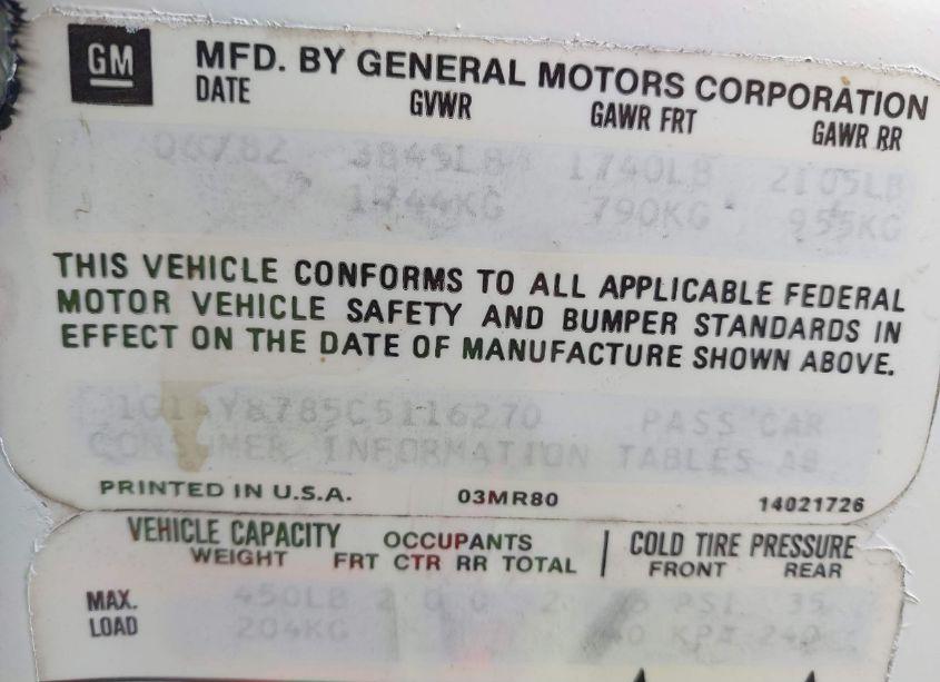 Photo 9 of 1982 Chevrolet Corvette (VIN 1G1AY8785C5116270)