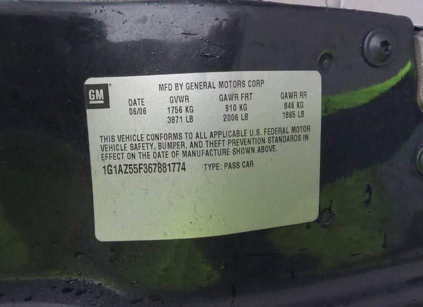 Photo 9 of 2006 Chevrolet Cobalt LTZ (VIN 1G1AZ55F367881774)