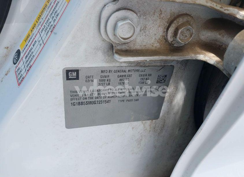 Photo 9 of 2016 Chevrolet Cruze LS MANUAL (VIN 1G1BB5SM0G7231541)