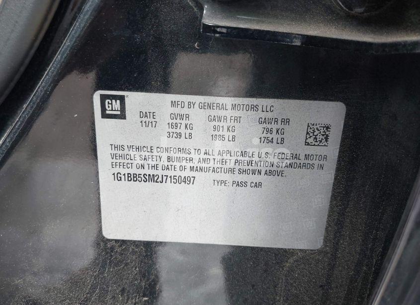 Photo 9 of 2018 Chevrolet Cruze LS MANUAL (VIN 1G1BB5SM2J7150497)