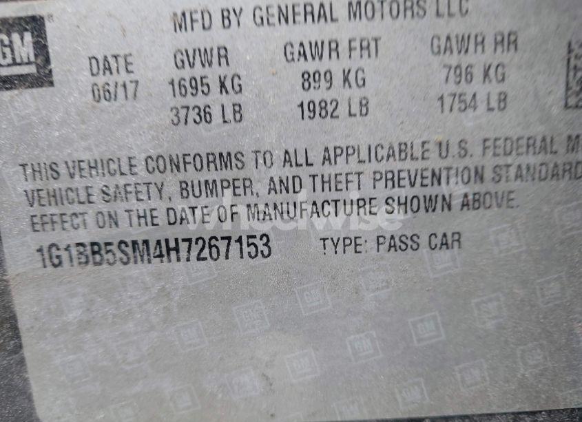 Photo 9 of 2017 Chevrolet Cruze LS MANUAL (VIN 1G1BB5SM4H7267153)