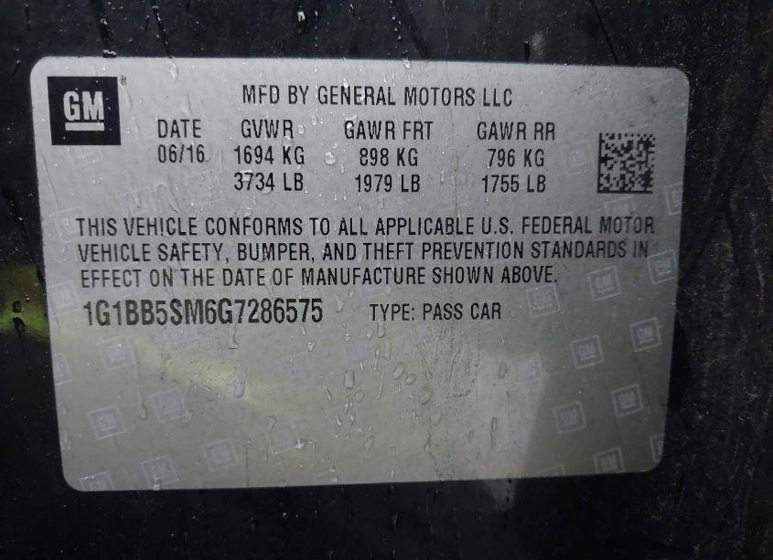 Photo 9 of 2016 Chevrolet Cruze LS MANUAL (VIN 1G1BB5SM6G7286575)