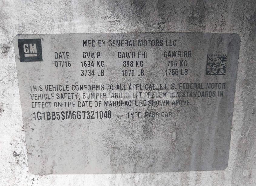 Photo 9 of 2016 Chevrolet Cruze LS MANUAL (VIN 1G1BB5SM6G7321048)