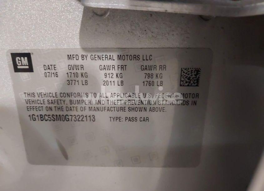 Photo 9 of 2016 Chevrolet Cruze LS AUTO (VIN 1G1BC5SM0G7322113)
